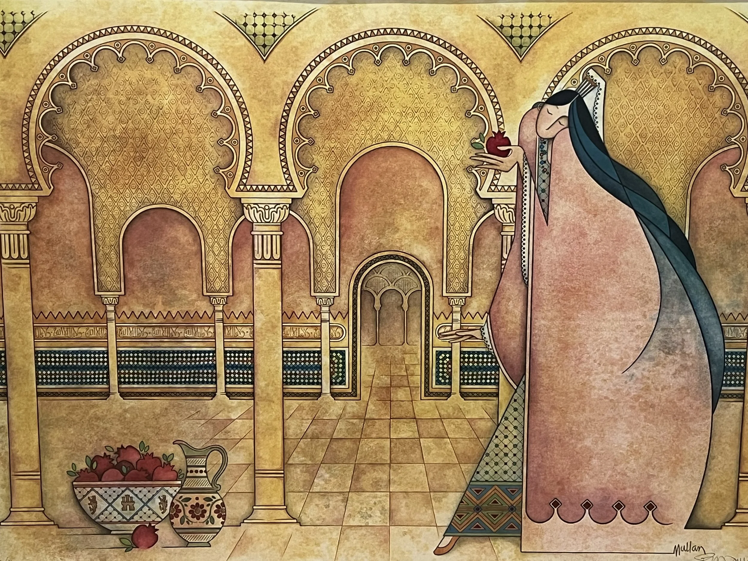 Lithograph by GE Mullan La Dama de Granada A/P Signed — Lady Lore